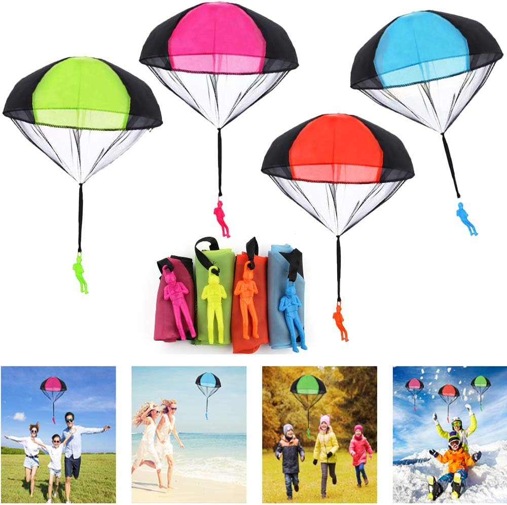 JWTOYZ Parachute Toy, Tangle Free Throwing Toy Parachute for Kids, Hand Throw Parachute Men Set, Toss It Up and watch Landing, Outdoor Flying Toys for Kids