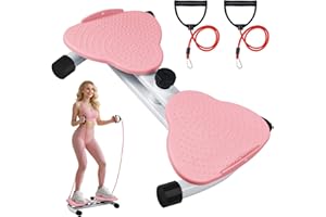Hualonger Waist Twister Machine, Ab Twister Board with Resistance Bands - 300 lbs Capacity Home Exercise Equipment for Belly Fat, Core Workout - Noiseless & Anti-Slip for Women/Men