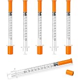 0.5ml/cc Syringe 31G 5/16" 8mm, Lab Tools Pack of 100, Disposable Individual Package