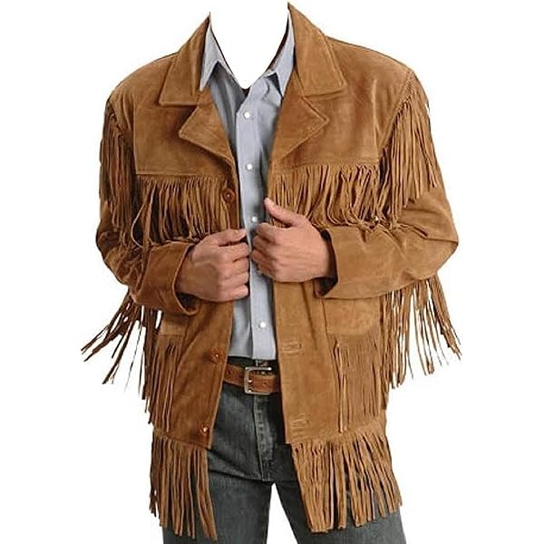 Men's Traditional Cowboy Western Leather Jacket Brown Coat with