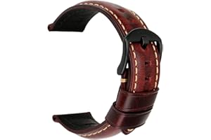 REZERO Watch Band, Vintage Oil Wax Leather Watch Straps 18mm 19mm 20mm 21mm 22mm 23mm 24mm 26mm Watch Belt for Men Women