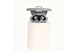 Funny Raccoon Animal Toilet Paper Holder, 3.9X4.4Inch Cute Paper Holder for Home Bathroom Decoration Toilet Kitchen (Grey)
