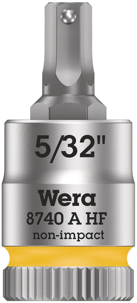 Wera 05003385001 8740 A holding Function Zyklop In-Hex Bit-Socket, Yellow, 1/4-Inch x 28 mm, 5/32-Inch