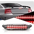 Auto Dynasty Full LED Rear Center High Mount 3rd Third Tail Brake Light Stop Lamp Compatible with Charger 2006-2010, Black Housing Clear Lens