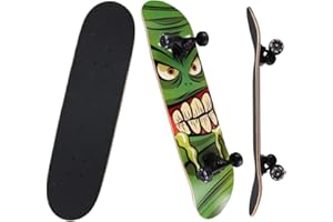 NPET Pro Skateboard Complete 31 Inch 7 Layer Canadian Maple Double Kick Concave Deck Skating Skateboard