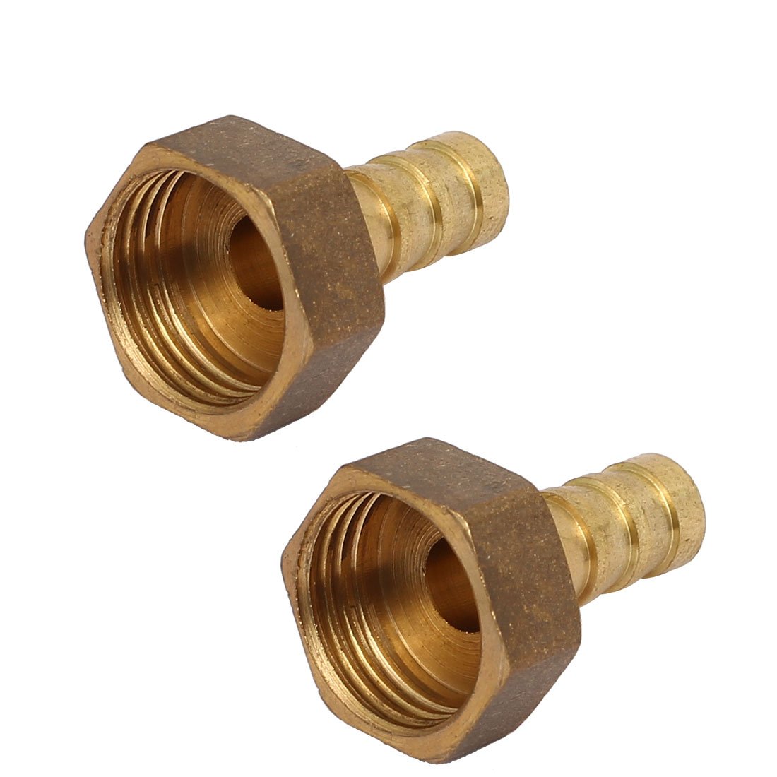 Sourcingmap 1/2BSP Female Thread 10mm Dia Hose Brass Barb Pipe Connectors Joint Fittings 2pcs