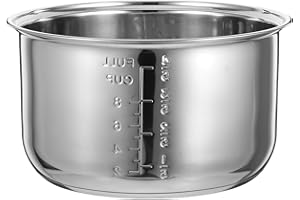 Cabilock 4L Stainless Steel Rice Cooker Inner Pot Replacement 9.25 Inch Cooking Pot for Home Use