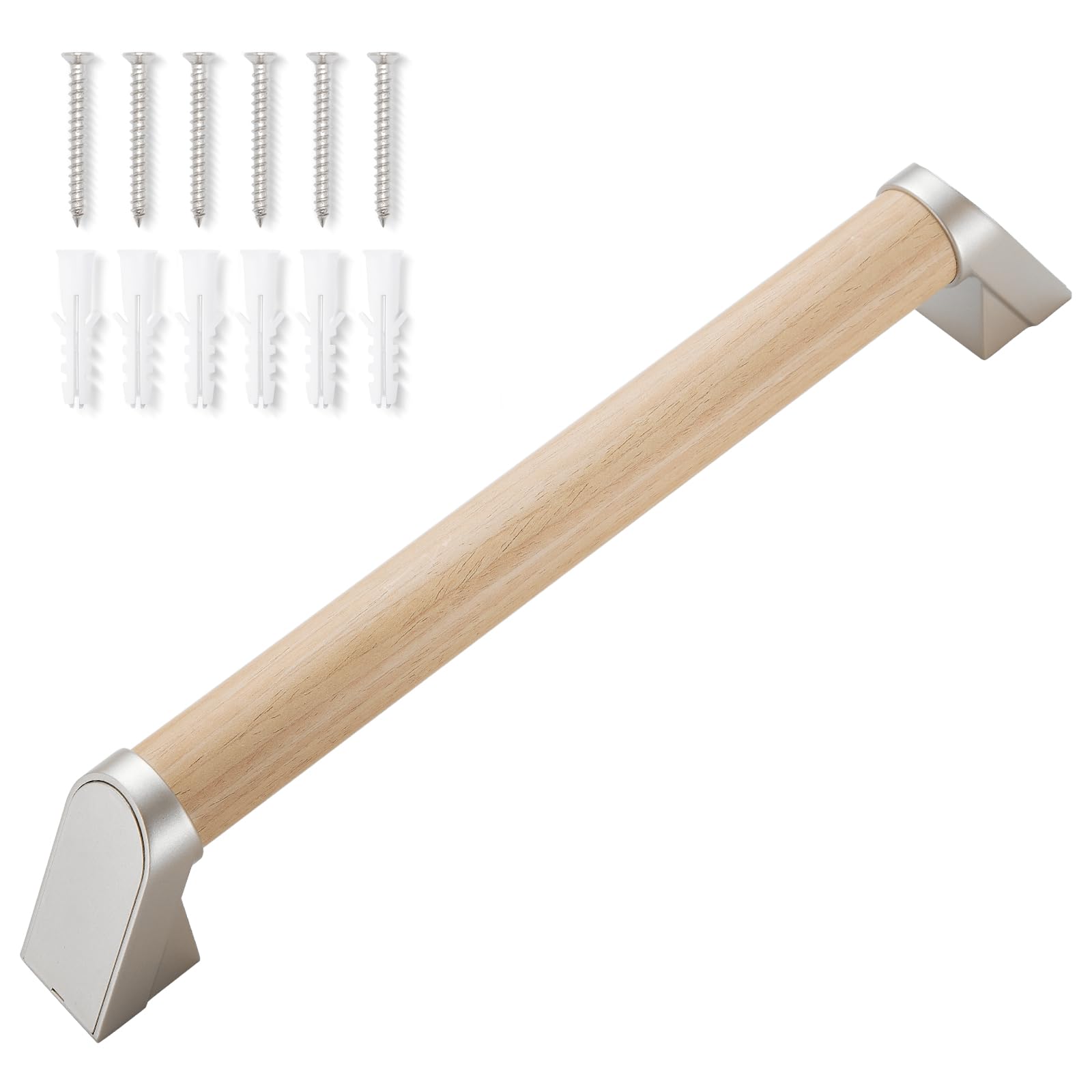 modunful Shower Grab Bar for Bathroom, Wooden Grab Rail Handle for Elderly Disabled Senior, Waterproof Safety Handrail, Anti Slip Hand Rail, 30Cm - Easy to Install