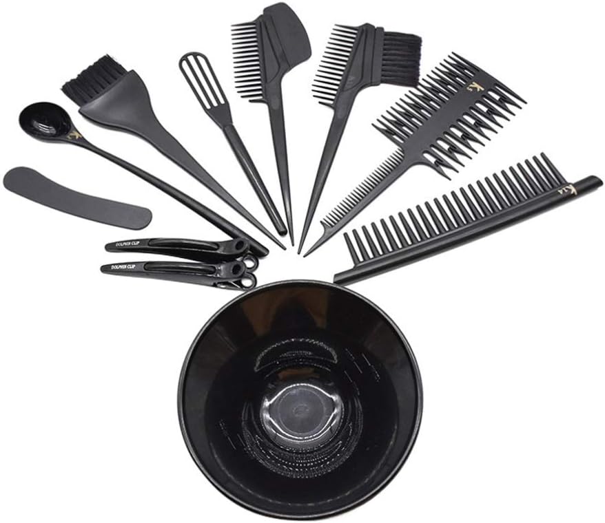Beaupretty Hair Color Brush and Bowl Hair Clip Comb for DIY Salon Dorm Home Hair Dryers Bleaching Kit Hair Dye Tools Disposable 1 Set