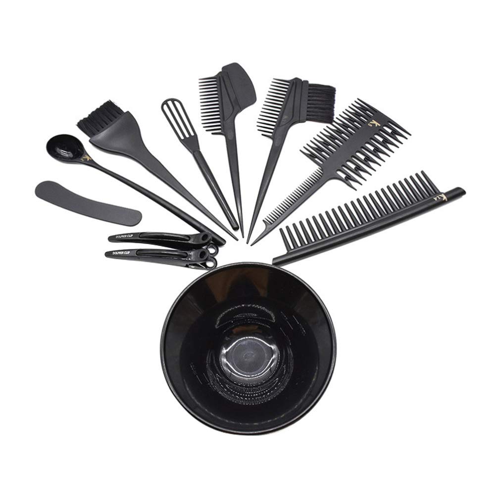 Beaupretty Hair Color Brush and Bowl Hair Clip Comb for DIY Salon Dorm Home Hair Dryers Bleaching Kit Hair Dye Tools Disposable 1 Set
