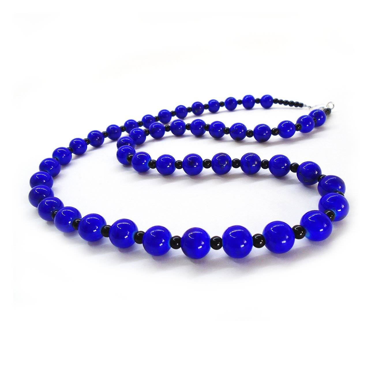 Long Blue Bead Necklace For Women Everyday Jewelry Handmade