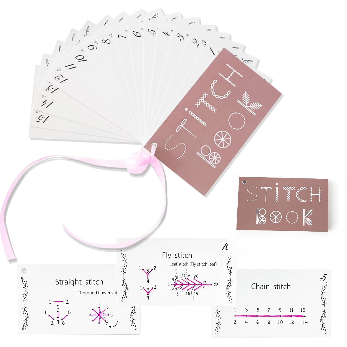 Photo 1 of 2 Pack Creative Mini Sewing Book DIY - Creative Mini Sewing Book Embroidery Set, Elevate Your Sewing Skills, Embroidery Skills Book, Learn A Variety of Sewing Techniques Embroidery