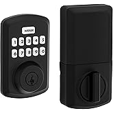 Weiser Powerbolt 3 Matte Black Keyless Entry Door Lock/Deadbolt Lock, 10-Button Keypad Door Lock with Auto Lock and 12-Month 