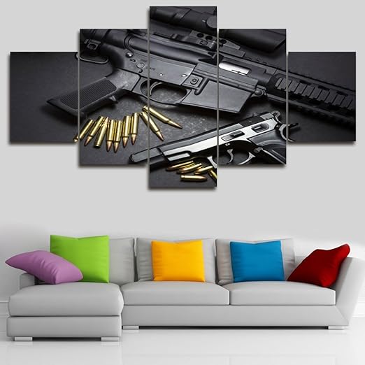 Amazon Com Living Room Wall Decor Artwork For Walls Guns With