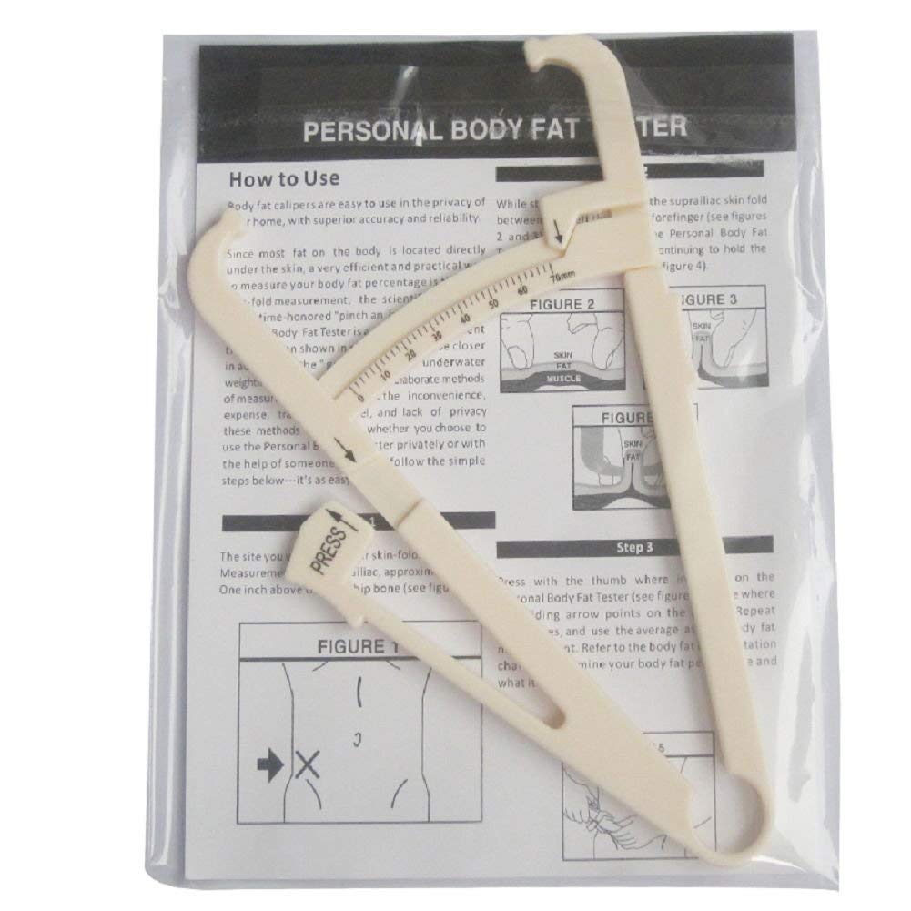 Ixport Personal Body Fat Tester Body Calculator Caliper Fitness Clip Fat Measurement Tool With Slim Chart Keep And Skinfold Test Instrument