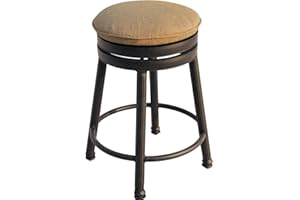 Darlee Classic Cast Aluminum Round Backless Patio Swivel Bar Stool - Antique Bronze