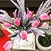 DECORA 10Pcs/Bag PU Holland Mini Tulip Artificial Flower Real Touch for Wedding,Room,Home,Hotel,Party Decoration (Double Pink)