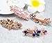 Jaciya 4 Pack Crystal Hair Barrette Mother's Day Gift Rhinestone Hair Clips French Barrette Flower Style Hair Pin Barrettes Spring Clip for Women, 4 Colors