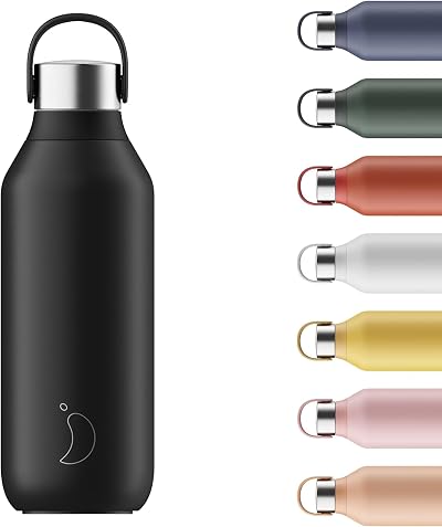 Chilly's Series 2 Water Bottle 500ml Abyss Black Vacuum Insulated