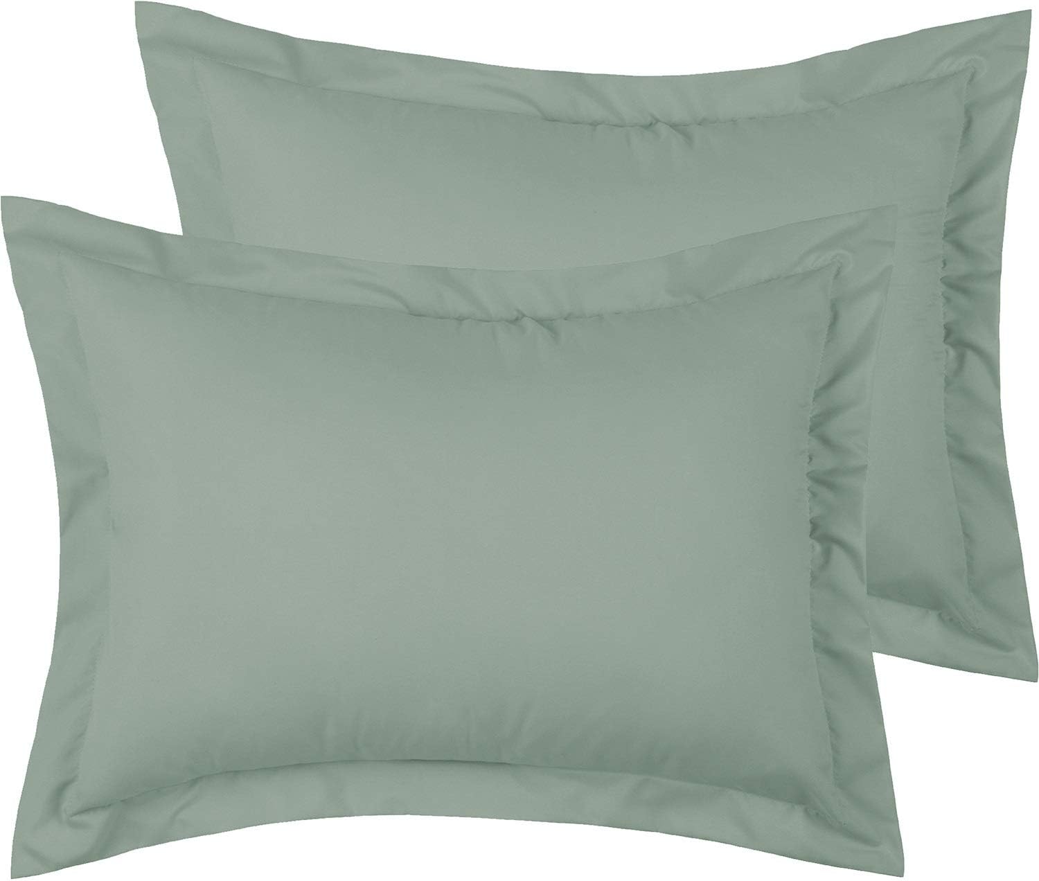 Mellanni Pillow Shams Set of 2 Standard Size Soft Double