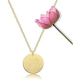 Halukakah Birth Blossom Necklace: 18k Real Gold Plated Floral Pendant with Birth Month Flower Disc - Handcrafted Dainty Necklace, Personalized Jewelry Present for Birthdays