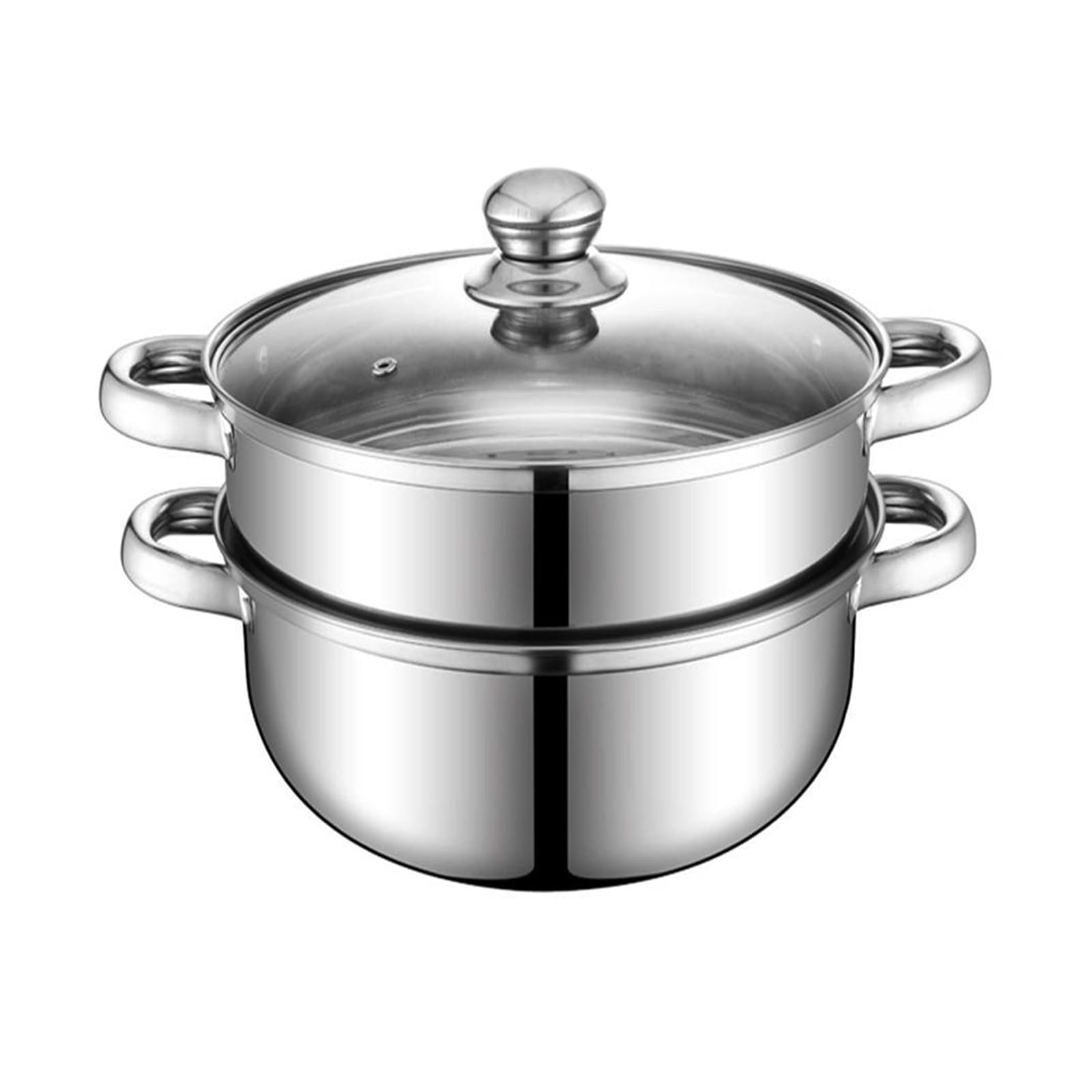 Photo 1 of Steamer Pot for Cooking 8.8 inch Steamer Pot 2-tier Multipurpose 18/8 Stainless Steel Steam Pot Cookware with Lid for Vegetable, Dumpling, Stock, Sauce, Food