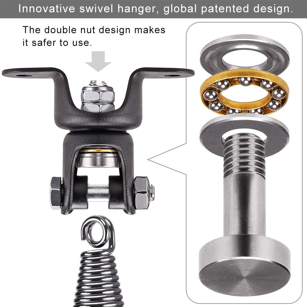 BeneLabel Heavy Duty Boxing Punching Bag Hanger with Spring, 350 LB Capacity, 360° Rotation Wood Beam Holder, 2 Wood Screws for Wooden Sets, 1 Carabiner, 1 Comfort Spring : Sports & Outdoors