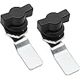 Kyuionty 2 Pcs Thumb Operated Offset Cam Lock, T Handle Thumb Cam Lock Swing Knob Turn Latch for Machine Cabinet Drawer