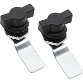 Kyuionty 2 Pcs Thumb Cam Lock, T-Handle Swing Knob Latch for Cabinet Drawer | Thumb Operated Offset Rotate Knob To Open Or Lock, Hex Nut Lock Plate Included, for Mailboxes Toolboxes Switch Cabinets