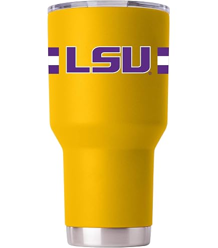 Gametime Sidekicks LSU 30oz Tumbler - Officially Licensed, Vacuum Insulated, Stainless Steel, Purple With LED Logos