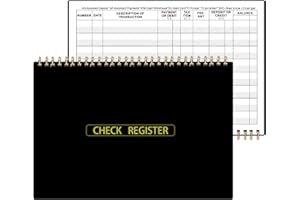 Dayvorax Print Checkbook Register - Check Registers Book, 5-7/8" x 8-1/2", Large Print, Easy-to-Read, Spiral Bound, 60 Pages for Personal Checkbook, Easy Transaction Reference