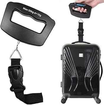 Balança de Bagagem Mala para Viagem Digital 50kg Alça Nylon CBRN02672
