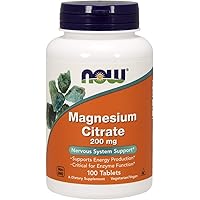 NOW Foods Magnesium Citrate 200 mg Tabs, 100 Count (Pack of 1)