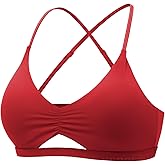 YEOREO Women's Sports Bras Chilene Strappy Criss Cross Open Back Low Impact Removable Cups Gym Yoga Workout Bra