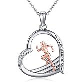 JERWLI Gymnastics Necklace Gifts Gymnast Pendant Jewelry Gymnastics Inspirational Team Gifts for Gymnast Women Girls