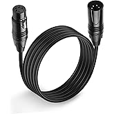 MEIRIYFA XLR 4 Pin Male to Female Power Supply Cable - Balanced Extension Patch for DSLR Camera Monitor - Black, 1.8M