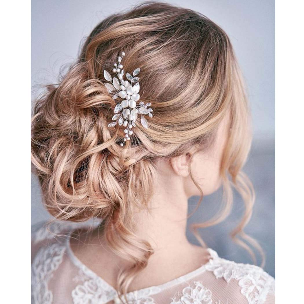 Amazon Com Aukmla Bride Wedding Hair Pins Flower Clips Bridal