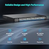 NICGIGA 48 Port Gigabit PoE+ Switch 50 Port Network Switch 400W 2 SFP view 3