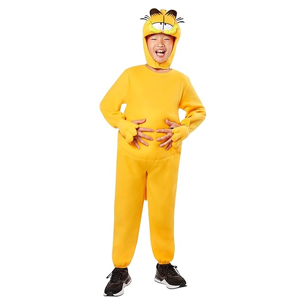 Garfield 2-delige pyjamaset voor kinderen | Oranje Lazy Cat-broek voor kinderen met lange pijpen en nachttop met lange mouwen | Garfield karakter gezicht grafische print PJ's