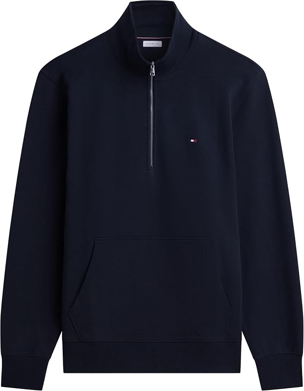 Herren Sweatshirt mit Reißverschluss Essential Terry New mit Stehkragen, Blau (Desert Sky), M