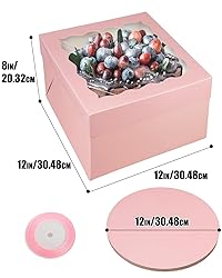 Bakepacker Matte Pink 12x12x8 Inches 36-Packs Cake
