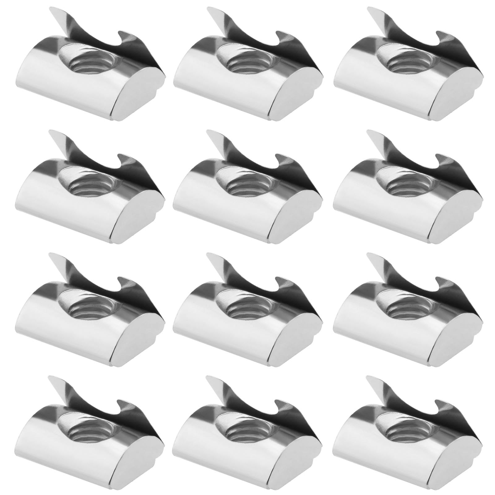 VGOL 50PCS T-Slot Nut with Spring Sheet for European Standard 45 Series Aluminum Profiles M8 Internal Thread 10mm Groove Depth Carbon Steel