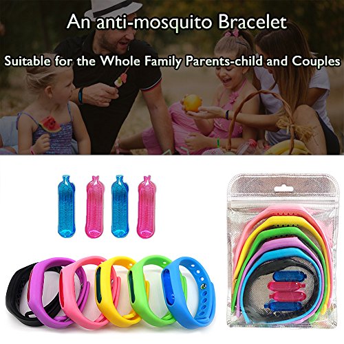 Mosquito Repellent Bracelets, ZALALOVA 6-Packs Natural Deet Free Insect Travel Repellent Wristband Bangle for Kis & Adults Outdoor & Indoor, Barbeque Grilling Against Bugs, Pests with Free replacement