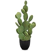 DILATATA Tall Fake Cactus Plant 27.5 inch Large Artificial Cactus Tree 'Prickly Pear Cactus' Faux Cactus Desert Plants Big Fake Cacti for Home Garden Office Decor