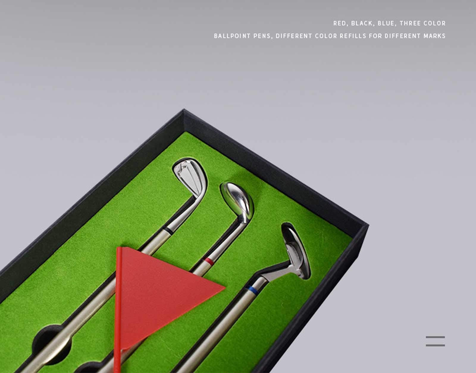 Mini Golf Club Putter Ballpoint Pen Golfers Gift Box Set Desktop Decor for School Supplies Golf accessories (A)