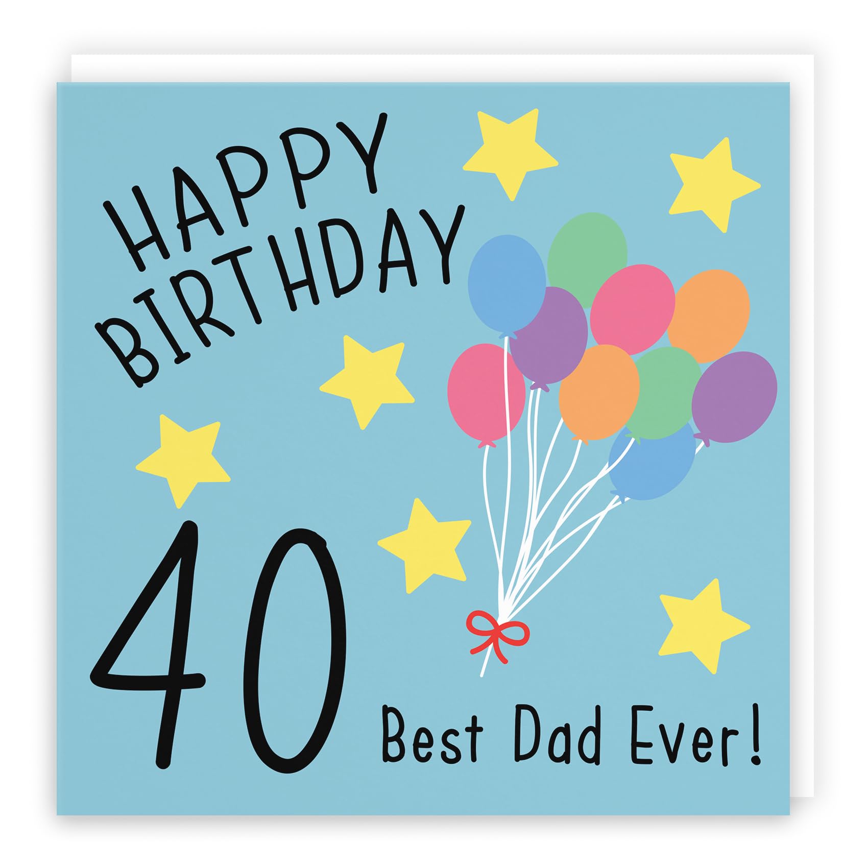 Hunts England - Large Dad 40th Birthday Card - Happy Birthday - 40 Best Dad Ever! - Original Collection - Large - 210 x 210 mm - Fun Card - Age 40