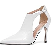 NEWBELLA Women's Closed Instep Hollow Pumps - Pointed Toe Heeled Sandals with Stiletto Heel, Versatile Casual High Heels for Everyday Wear & Commute