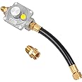 GASPRO 710-003 Natural Gas Pressure Regulator, 1/2 PSIG Inlet Pressure & 4" W.C. Outlet Pressure, for Grill, Fire Pit, Stove and More, 1/2" Male Flare x 3/8" Female Flare Adapter Included