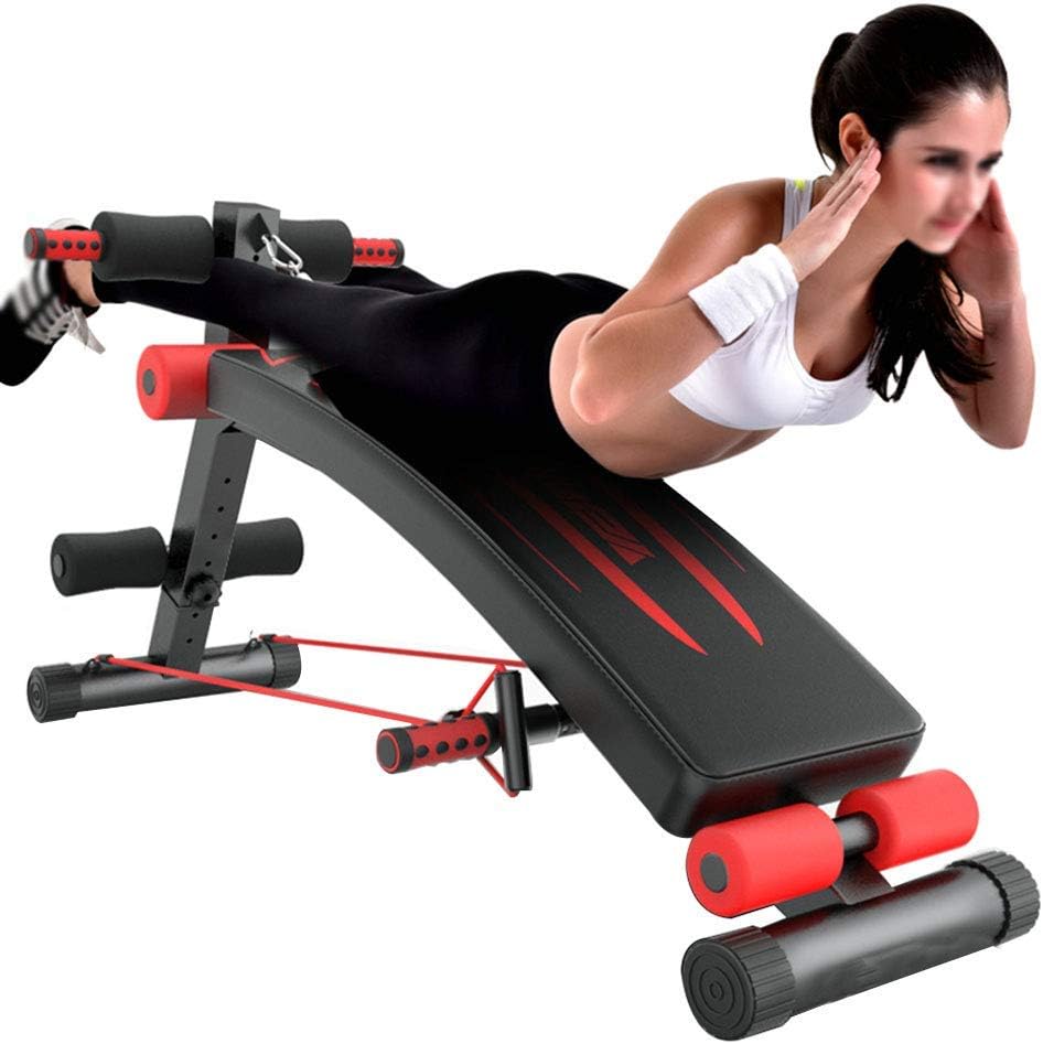 FITNESH Fitness Bench Adjustable Sit Up Bench with Abdominal Board Waist Back Support Incline Decline Ab Bench for Home Gym