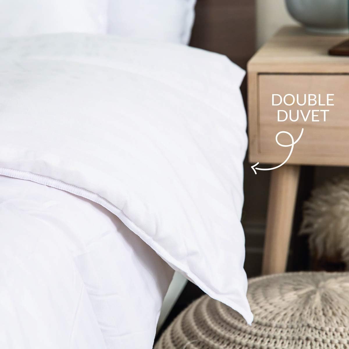 Snuggledown Soft Touch Double Duvet 10.5 Tog - All-Year Round Premium Breathable Quilt for All Seasons, White - Image 3